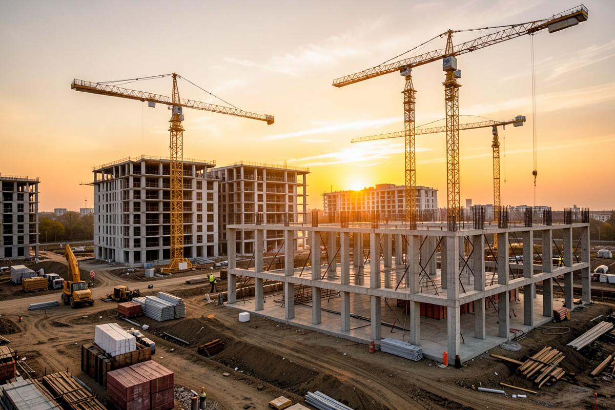 New apartment project under construction in Naya Nazimabad, Karachi