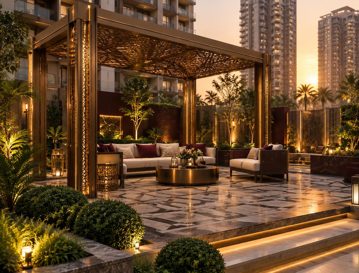 Pergola Seating at Roomi Enclave