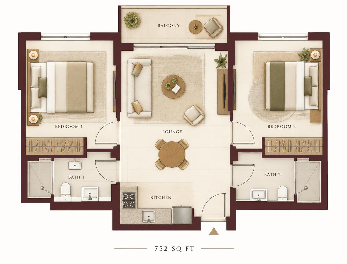 Conceptual floor plan for Roomi Enclave Type C